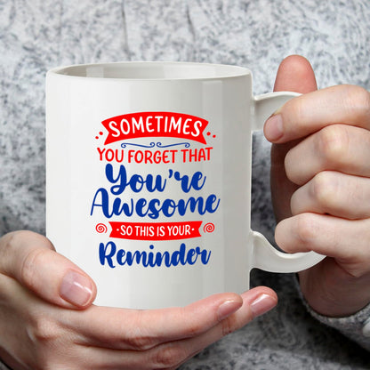 Kruzroyal You're Awesome Mug - Motivational Coffee Cup - Inspirational Appreciation Gift for Men, Women, Boss, Colleague - 11oz Ceramic - Thank You, Work Anniversary, Birthday Gift