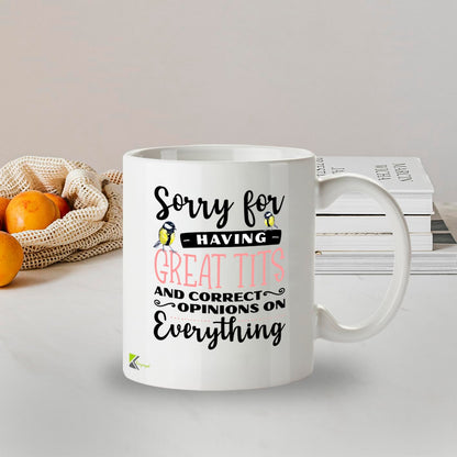 Kruzroyal Funny Great Tits Mug | Birdwatching Gift for Women | Sarcastic Novelty Gift for Best Friend Her | Birthday Secret Santa 11oz
