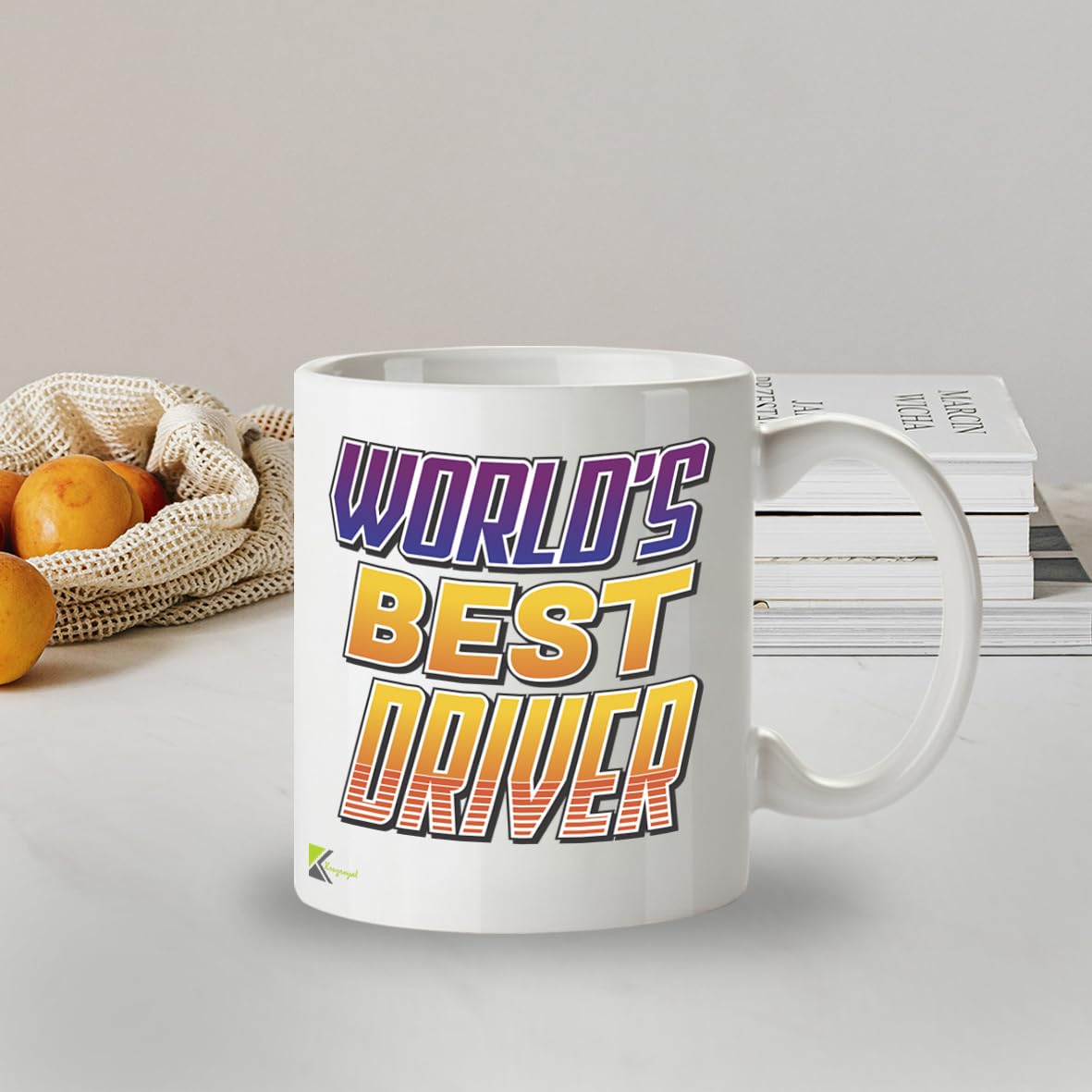 Kruzroyal DZ809 World's Best Driver Coffee Mug 11oz - Funny Gifts for Dad Men Truck Bus Delivery Driver - Thank You Appreciation Novelty Cup for Birthday Christmas