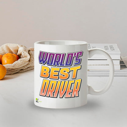 Kruzroyal DZ809 World's Best Driver Coffee Mug 11oz - Funny Gifts for Dad Men Truck Bus Delivery Driver - Thank You Appreciation Novelty Cup for Birthday Christmas