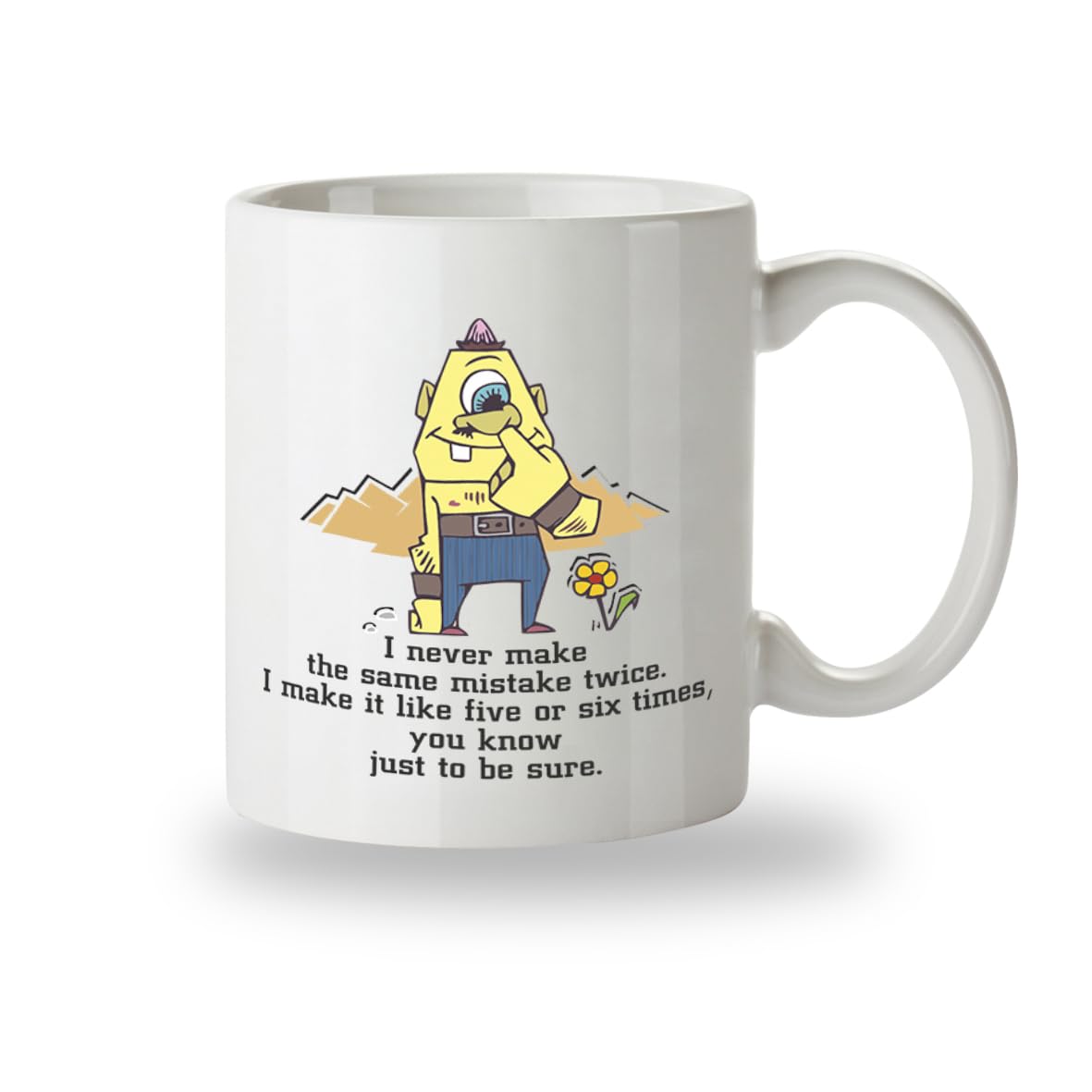 Kruzroyal Funny Sarcastic Mug, Never Make Same Mistake Twice Novelty Coffee Cup, Gag Gift for Work Colleagues, Friends