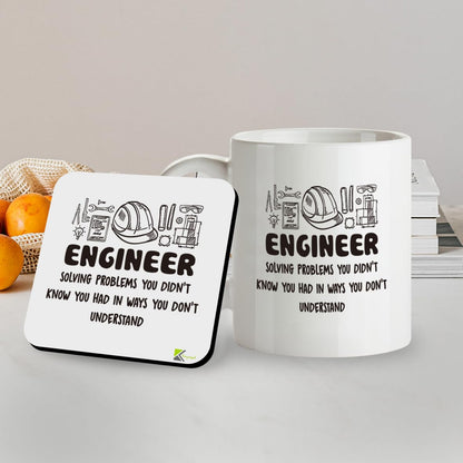 SM016 Engineer : Solving Problems You Didn't Know You Had in Ways You Don't Understand - 11Oz Mug & Matching Coaster Set