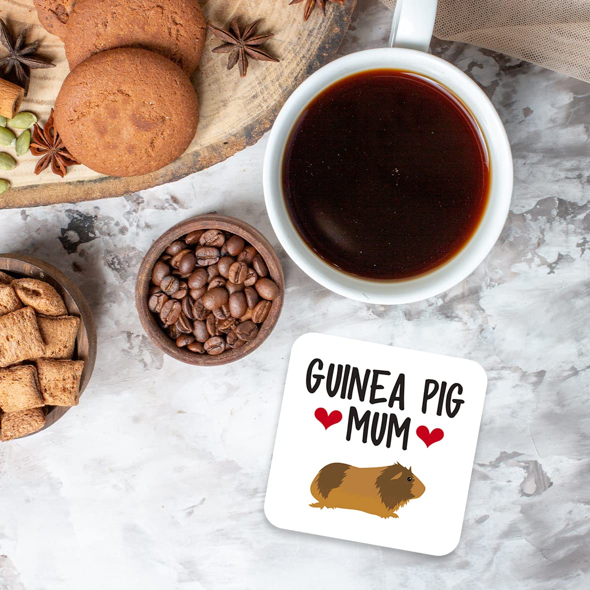 CS703 Guinea Pig Mum Novelty Funny Coffee Tea Drink Gift Glossy MDF Wooden Coaster