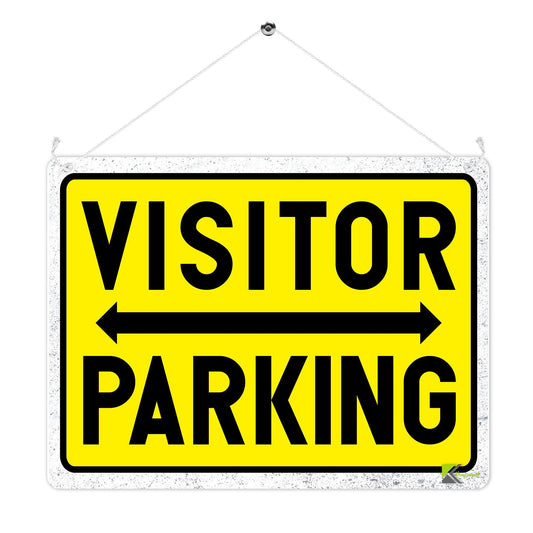 Kruzroyal MP333 VISITOR PARKING. Funny Novelty Retro Vintage Metal Wall Sign Plaque 20cm x 15cm