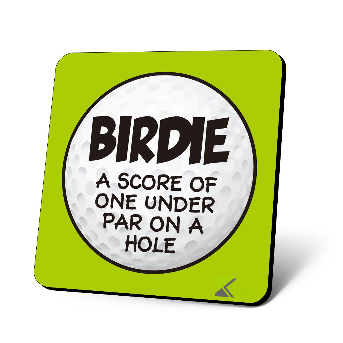 CS653 Golf Birdie: A Score of one Under par on a Hole Novelty Funny Coffee Tea Drink Gift Glossy MDF Wooden Coaster