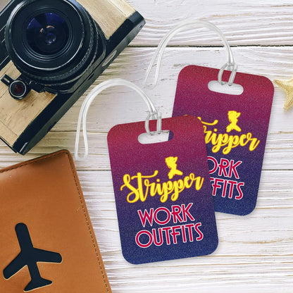LT041 Stripper : Work Outfits Novelty Funny Unique Designer Gift Glossy Plastic Suitcase Luggage Tag