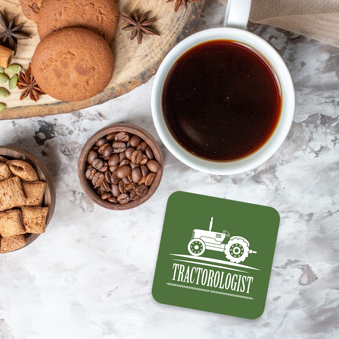 CS642 Tractorologist Novelty Funny Coffee Tea Drink Gift Glossy MDF Wooden Coaster