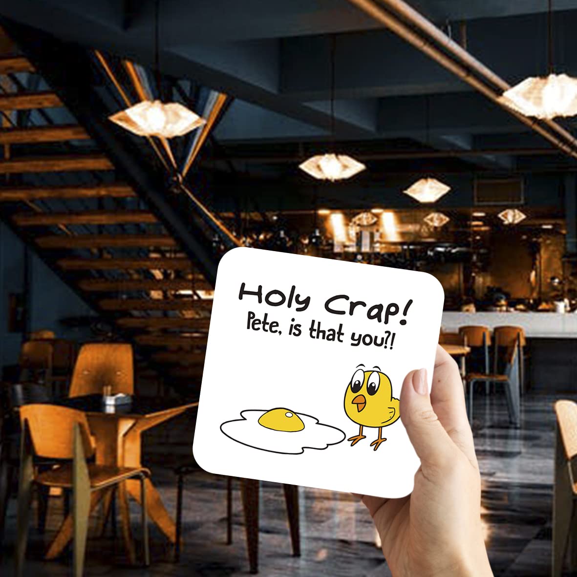CS496 Holy Crap! Pete, is That You? Novelty Funny Coffee Tea Drink Gift Glossy MDF Wooden Coaster