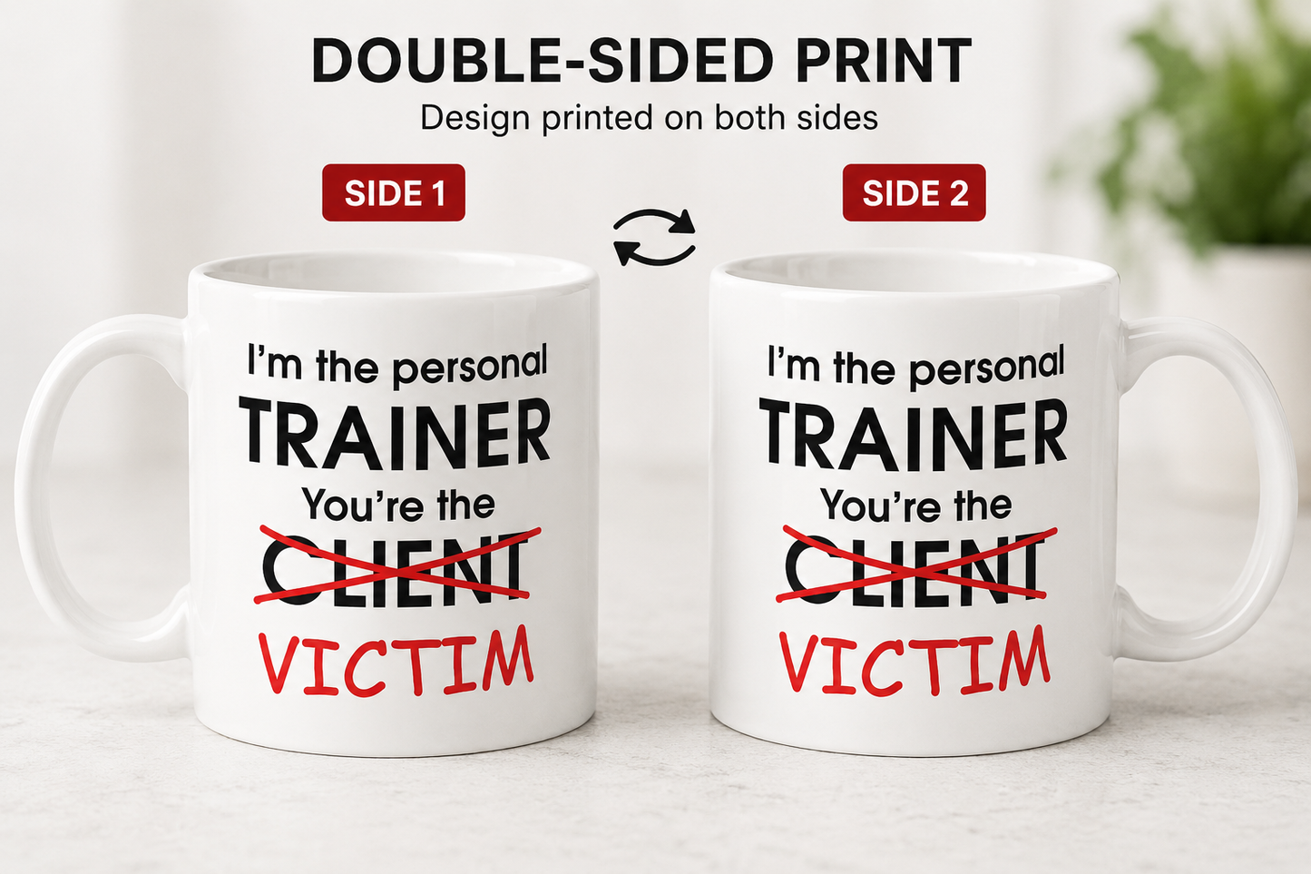 Kruzroyal Funny Personal Trainer Mug, Novelty Coffee Cup, Gym Gift for PT, Fitness Coach