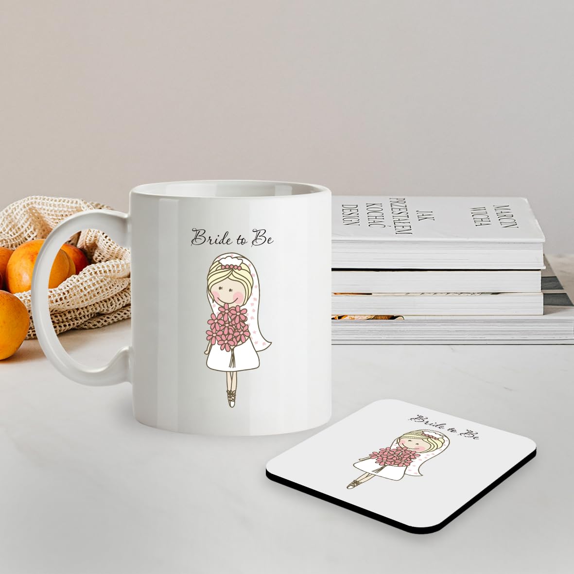 Kruzroyal SM068 Bride to Be Funny - 11OZ Mug & Matching Coaster Set for Bride to be, Bridal Shower, Engagement, Bachelorette