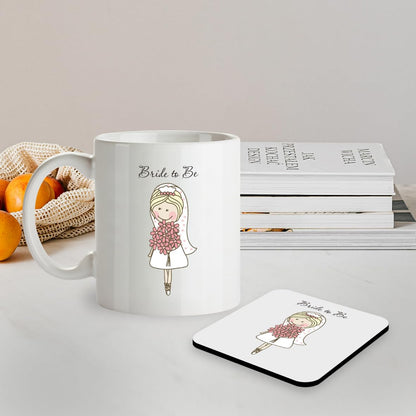 Kruzroyal SM068 Bride to Be Funny - 11OZ Mug & Matching Coaster Set for Bride to be, Bridal Shower, Engagement, Bachelorette