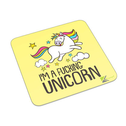 FM051 I'm a fuc*ing Unicorn Novelty Funny Idea Glossy Metal Square Fridge Magnet