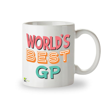 Kruzroyal DZ880 World's Best GP Mug 11oz - White Ceramic Cup for Doctor, Medical Professional - Thank You, Retirement, Birthday Present