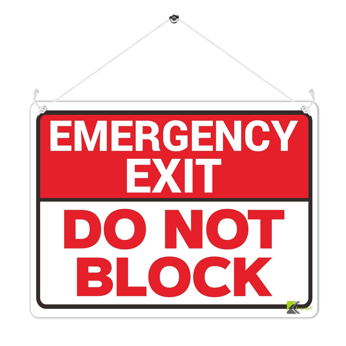 Kruzroyal MP459 Emergency Exit : Do not block Funny Novelty Retro Vintage Metal Wall Sign Plaque 20cm x 15cm