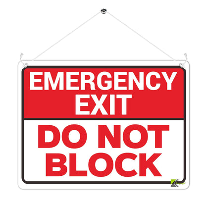 Kruzroyal MP459 Emergency Exit : Do not block Funny Novelty Retro Vintage Metal Wall Sign Plaque 20cm x 15cm