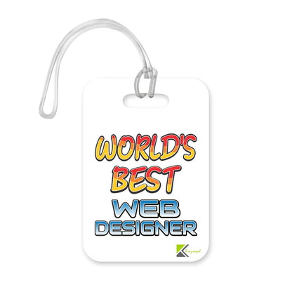 LT452 World's Best Web Designer Novelty Funny Unique Designer Gift, Suitcase, Glossy Plastic Luggage Tag for Web Designer