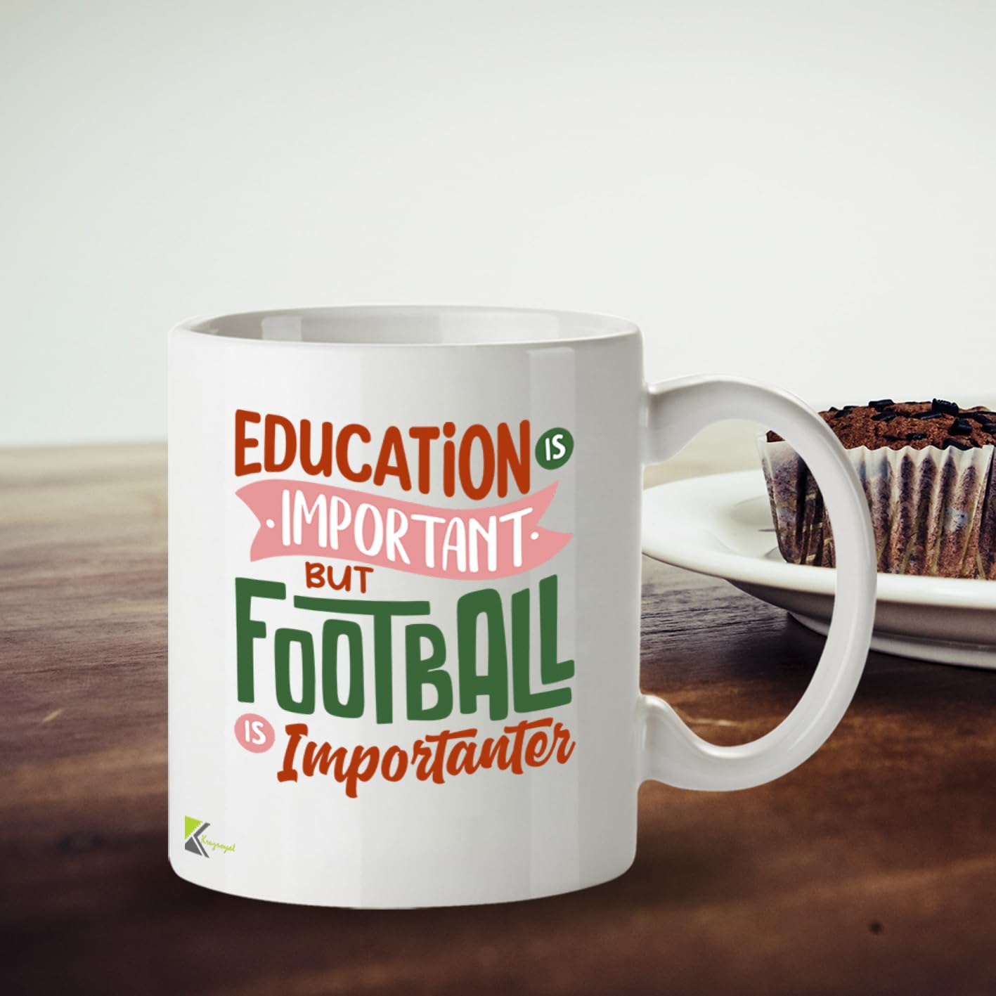 Kruzroyal Funny Football Mug | Football is Importanter | Football Gifts for Men Dad Son Him | Birthday Fathers Day Christmas 11oz