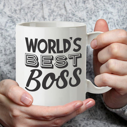 Kruzroyal DZ812 World's Best Boss Mug 11oz - Funny Office Gift for Manager, Leader Appreciation Present for Men & Women, Leaving or Birthday Cup