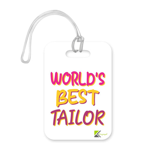 LT472 World's Best Tailor Novelty Funny Unique Designer Gift, Suitcase, Glossy Plastic Luggage Tag for Tailor