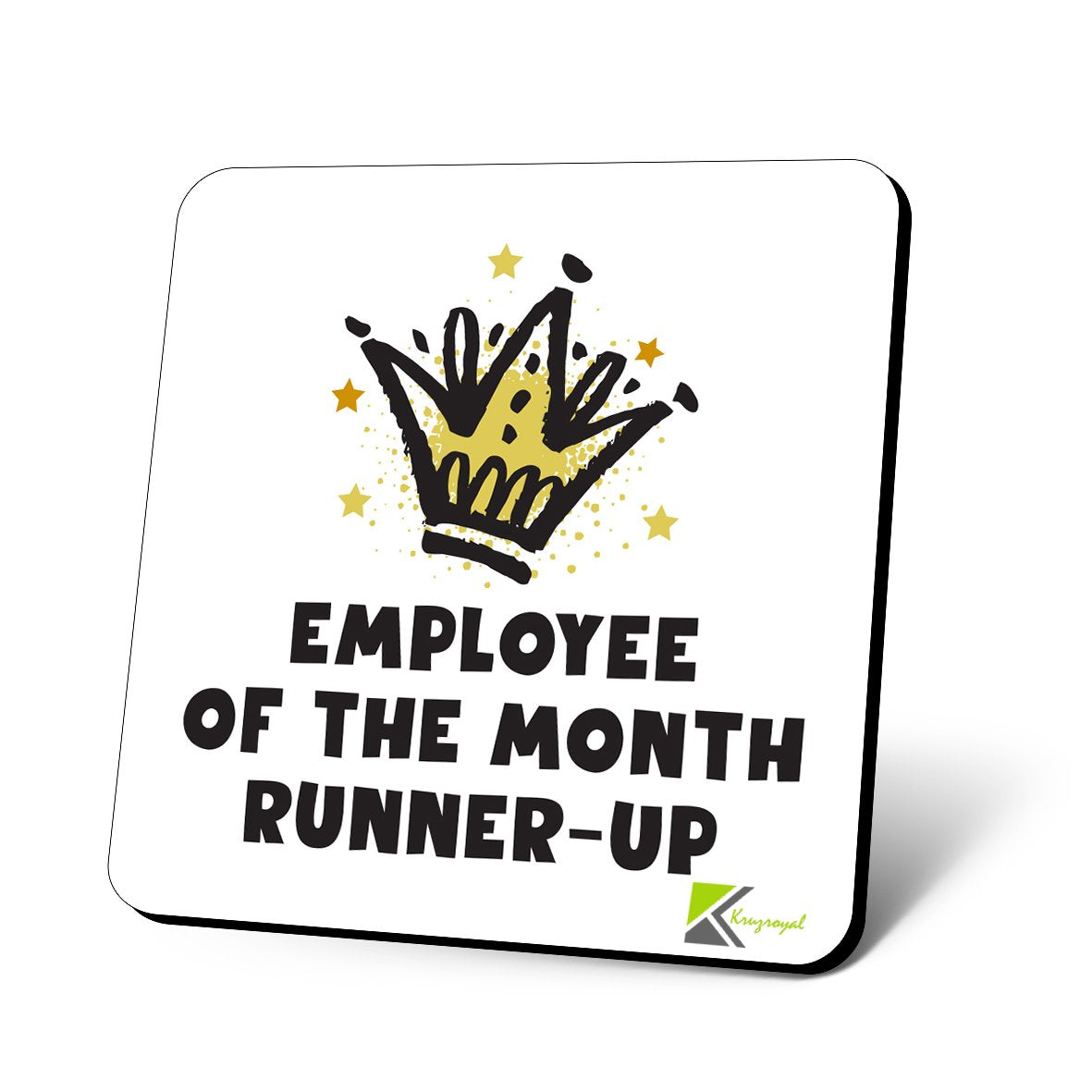 CS910 Employee of The Month Runner-up Novelty Funny Coffee Tea Drink Gift Glossy MDF Wooden Coaster