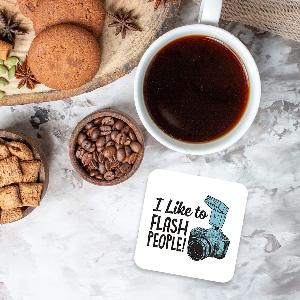 CS436 I like to flash people - Photographer Novelty Funny Coffee Tea Drink Gift Glossy MDF Wooden Coaster