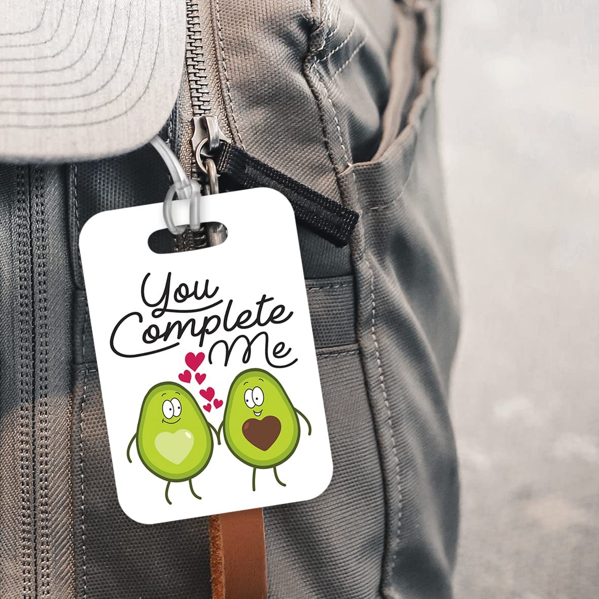LT177 You Complete Me/Avacados Love Novelty Funny Unique Designer Gift Glossy Plastic Suitcase Luggage Tag