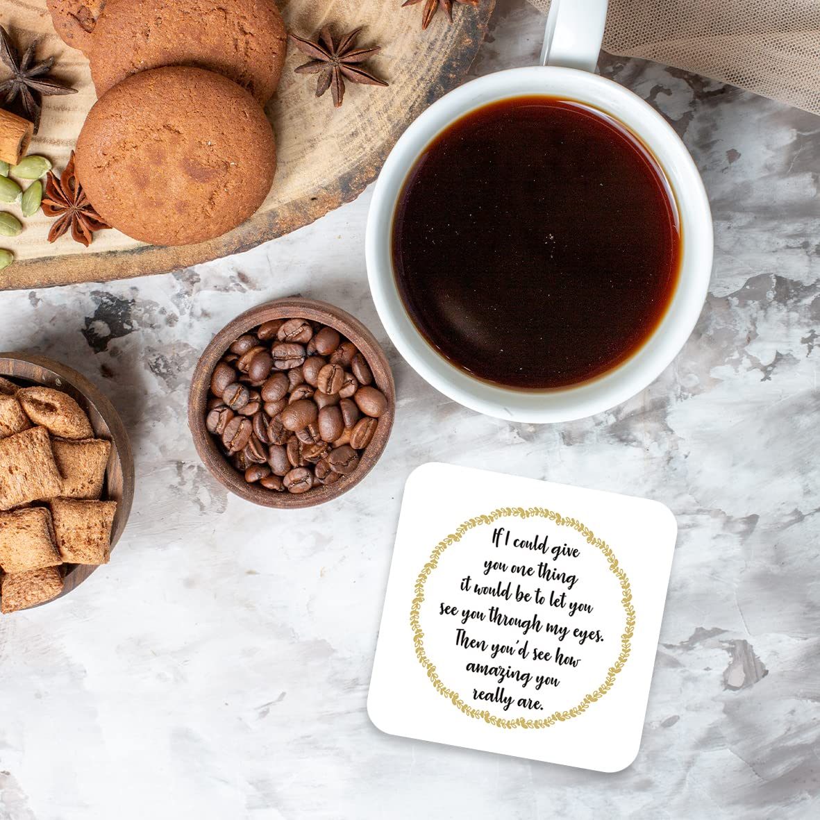 CS473 If i Could give You one Thing it Would be to let You See You Through My Eyes, Then You'd See How Amazing You Really are Novelty Funny Coffee Tea Drink Gift Glossy MDF Wooden Coaster