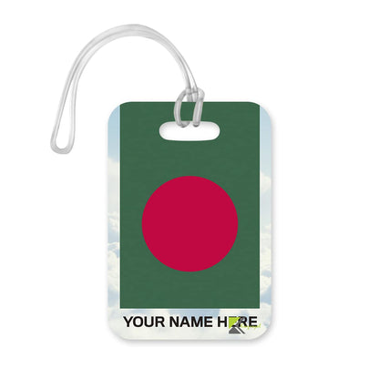 PLT267 Personalised Name with Bangladesh Flag Novelty Funny Unique Designer Gift Glossy Plastic Suitcase Luggage Tag