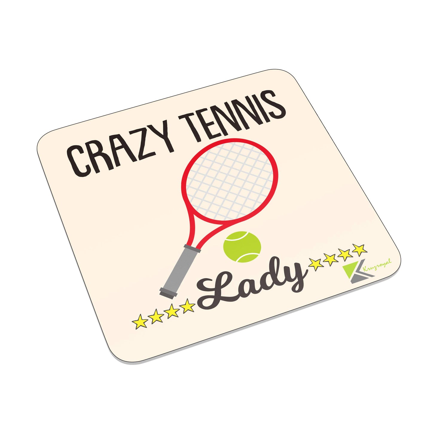 FM089 Crazy Tennis Lady Novelty Funny Idea Glossy Metal Square Fridge Magnet