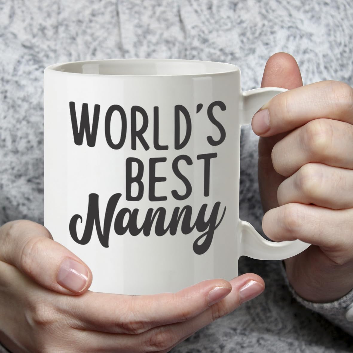 Kruzroyal DZ837 World's Best Nanny Mug 11oz - White Ceramic Coffee & Tea Cup for Childminder, Carer - Ideal Birthday, Thank You or Leaving Present