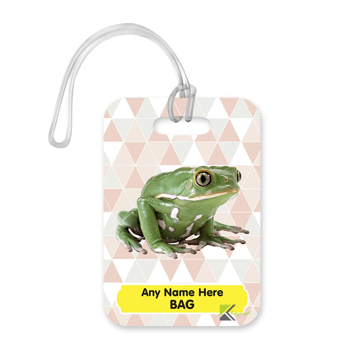 PLT248 Personalised Name's Bag with Frog Image Novelty Funny Unique Designer Gift Glossy Plastic Suitcase Luggage Tag