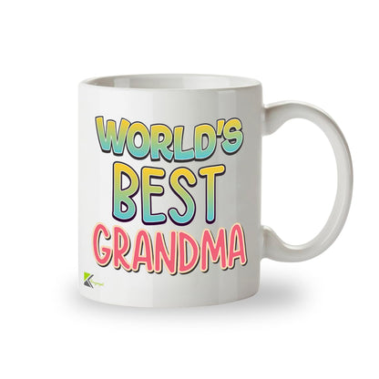 Kruzroyal DZ824 World's Best Grandma Mug 11oz - White Ceramic Coffee & Tea Cup for Nan, Nanny - Ideal Birthday or Mother's Day Present for Her