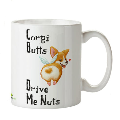Kruzroyal DZ273 Corgi Butts Drive me Nuts Funny Novelty Great Gift Idea Coffee Tea Mug