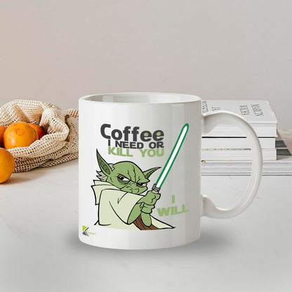 Kruzroyal Coffee I Need Funny Mug or Kill You I Will Sci-Fi Parody Novelty Cup, Gag Gift for Men, Dad