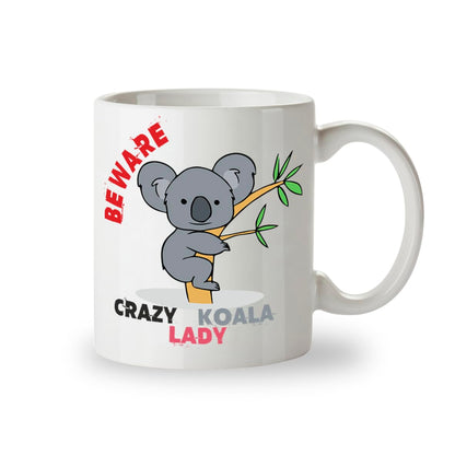 Kruzroyal Crazy Koala Lady Mug Beware Crazy Koala Lady Funny Novelty Great Gift Idea Coffee Tea Cup - Gift for Women, Animal Lover