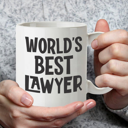 Kruzroyal DZ834 World's Best Lawyer Mug 11oz - White Ceramic Cup for Solicitor, Barrister, Attorney - Ideal Birthday, Graduation or Thank You Present