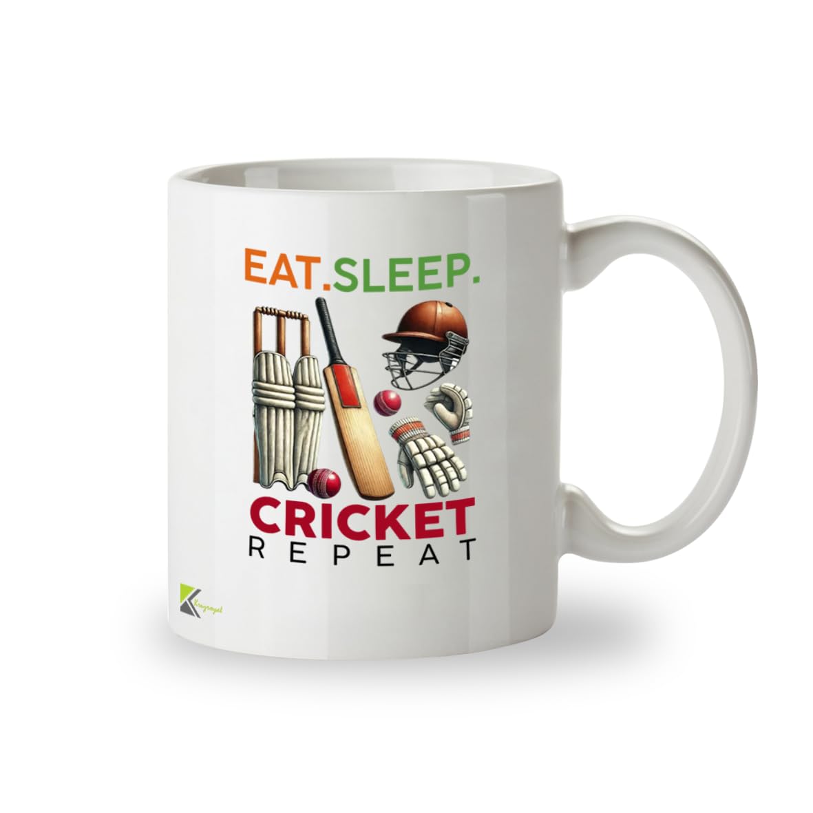 Kruzroyal Funny Cricket Mug | Eat Sleep Cricket Repeat | Cricket Gifts for Men Dad Him | 11oz Ceramic Coffee Mug