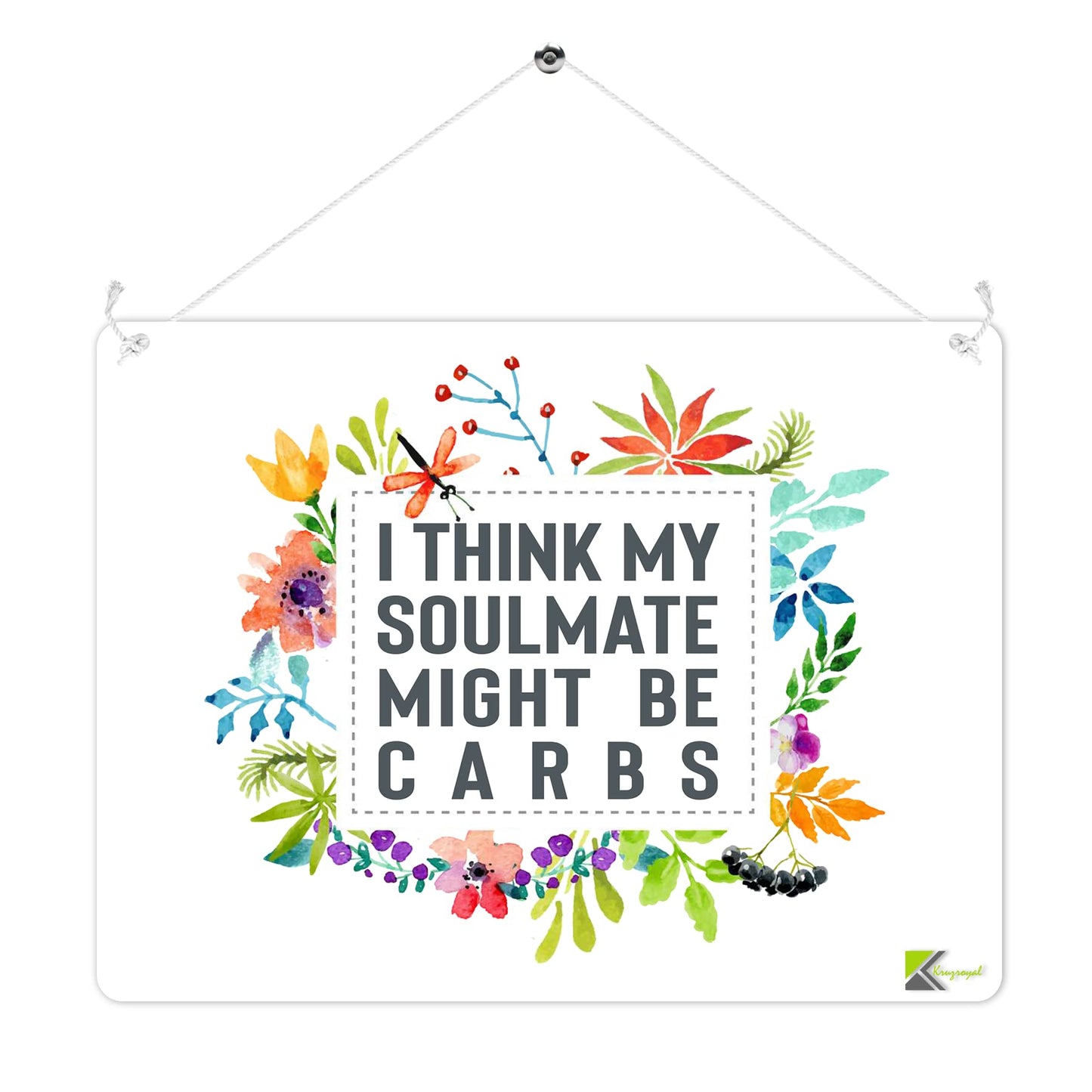 MP240 I think my soulmate might be CARBS Funny Novelty Retro Vintage Metal Wall Sign Plaque 20cm x 15cm