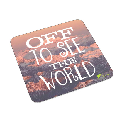 FM048 Off to see the world Novelty Funny Idea Glossy Metal Square Fridge Magnet