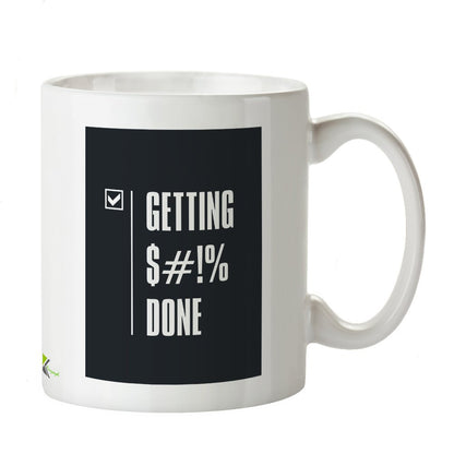 Kruzroyal Motivational Office Mug, Getting $#!% Done Checklist Design, Funny Productivity Gift for Coworker, Boss, Student or Entrepreneur, White Ceramic, 11 oz