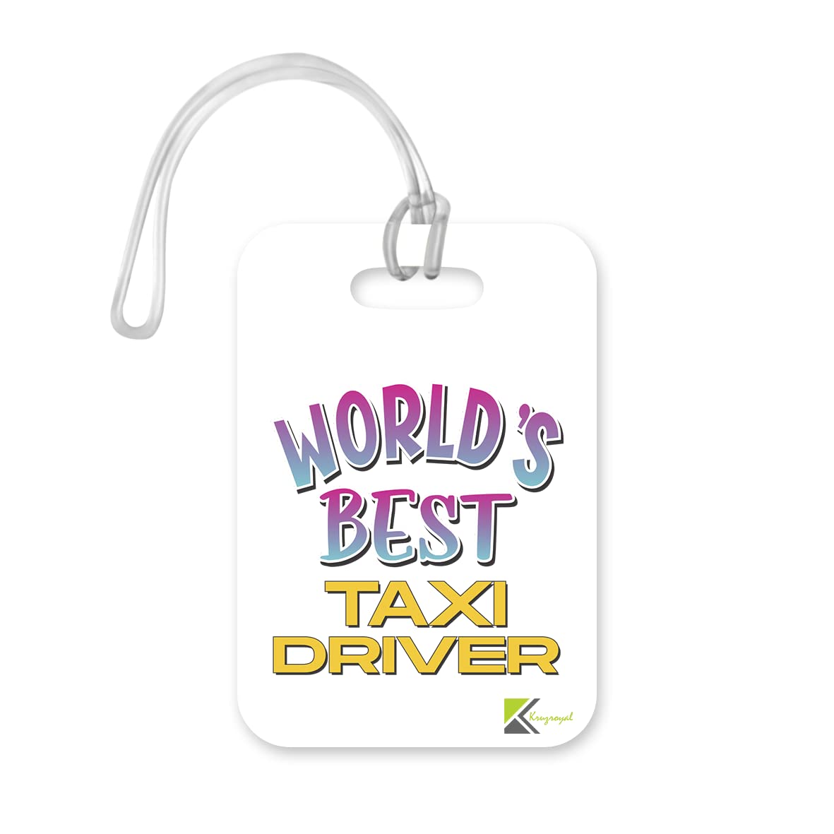 LT493 World's Best Taxi Driver Novelty Funny Unique Designer Gift, Suitcase, Glossy Plastic Luggage Tag for Taxi Driver