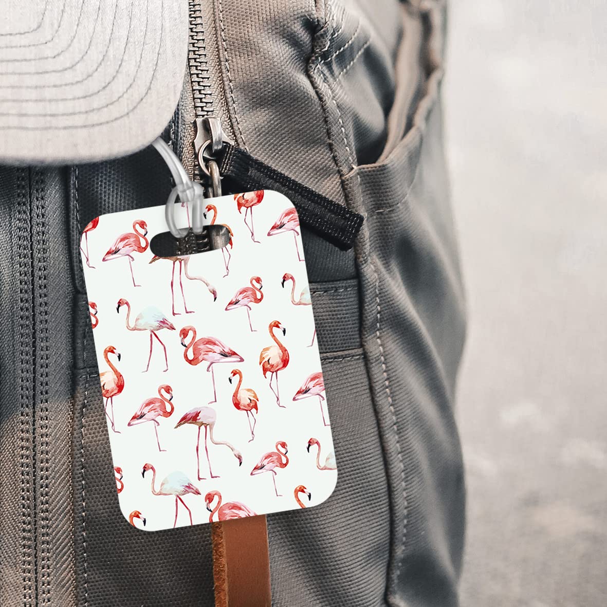 LT135 Flamingos Madness Novelty Funny Unique Designer Gift Glossy Plastic Suitcase Luggage Tag
