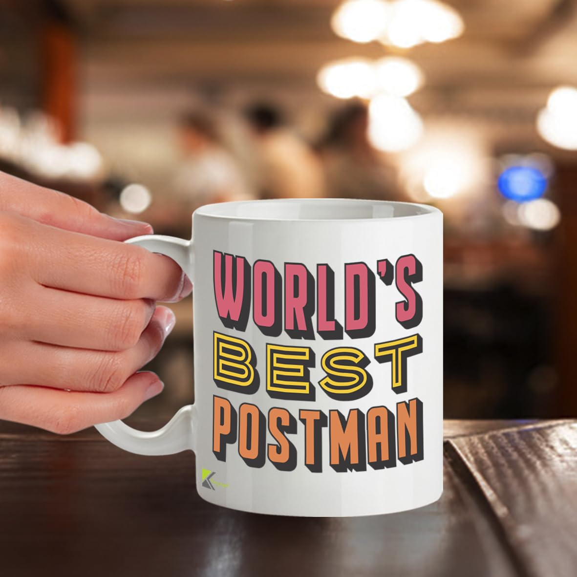 Kruzroyal DZ811 World's Best Postman Mug 11oz - Funny Coffee Cup & Thank You Gift for Mail Carrier, Postie Appreciation Present