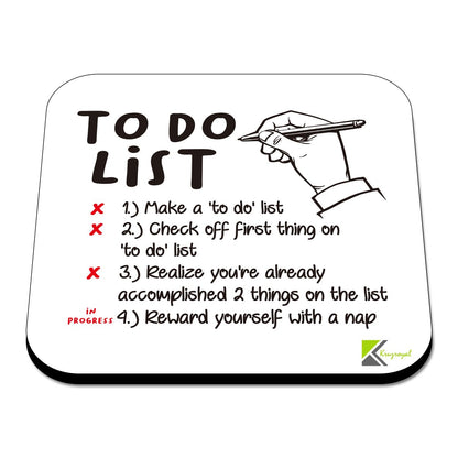 CS542 To Do List Novelty Funny Coffee Tea Drink Gift Glossy MDF Wooden Coaster | Procrastination | Gifts for Men, Women, Friend, Colleague