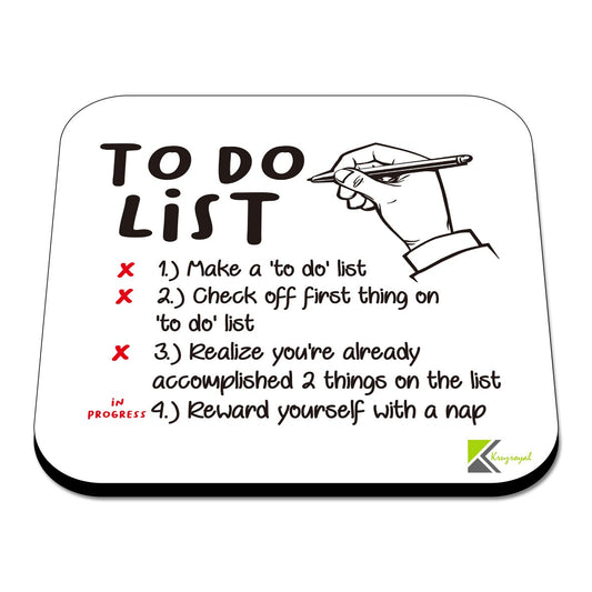 CS542 To Do List Novelty Funny Coffee Tea Drink Gift Glossy MDF Wooden Coaster | Procrastination | Gifts for Men, Women, Friend, Colleague