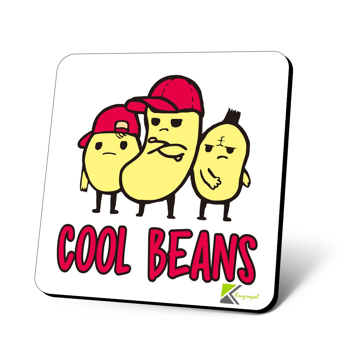CS747 Cool Beans Novelty Funny Coffee Tea Drink Gift Glossy MDF Wooden Coaster
