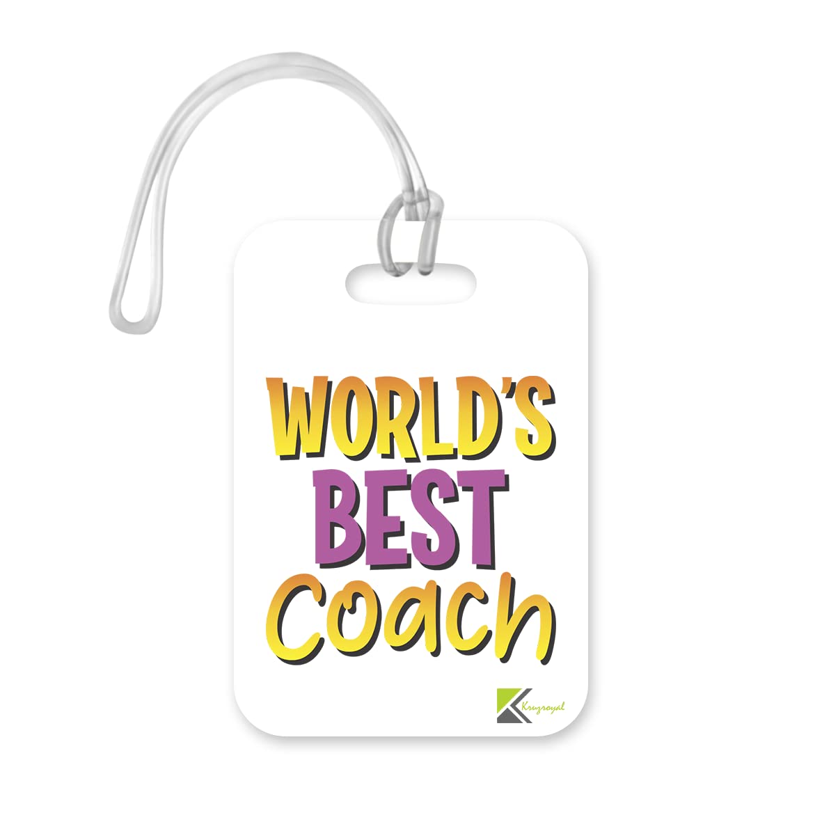 LT499 World's Best Coach Novelty Funny Unique Designer Gift, Suitcase, Glossy Plastic Luggage Tag for Coach