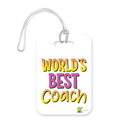 LT499 World's Best Coach Novelty Funny Unique Designer Gift, Suitcase, Glossy Plastic Luggage Tag for Coach