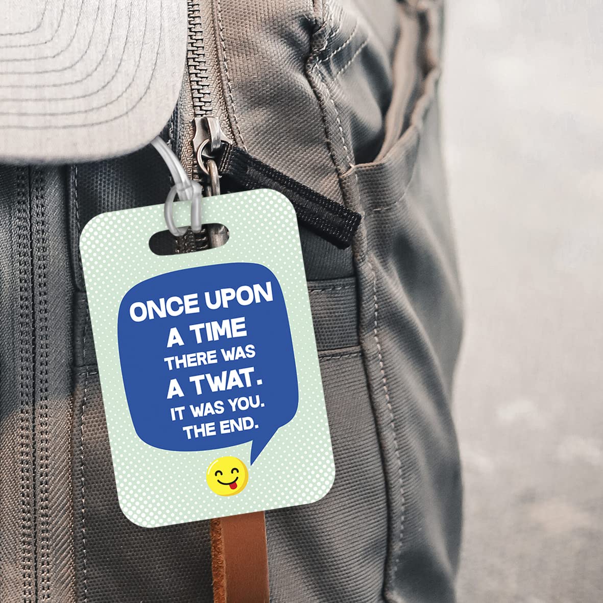 LT144 Once Upon A Time There was A Twat. It was You. The End. Novelty Funny Unique Designer Gift Glossy Plastic Suitcase Luggage Tag