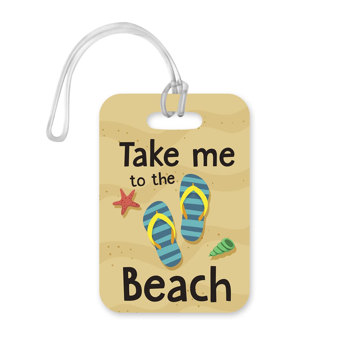 LT050 Take me to The Beach Novelty Funny Unique Designer Gift Glossy Plastic Suitcase Luggage Tag